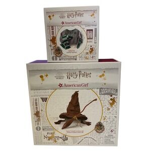 American Girl Harry Potter Slytherin Set Sorting Hat Nimbus 2000 Broom Bundle
